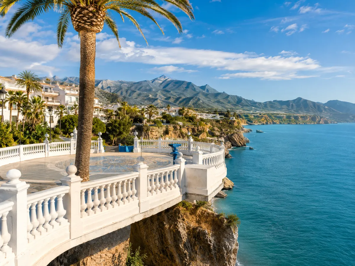 The Balcón de Europa viewpoint in Nerja town